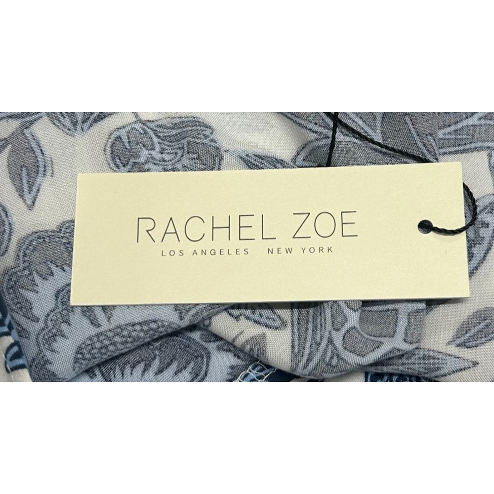 Rachel‎ & Zoe Top Womens 2X Blue White Floral Tropical Flutter Sleeve Beachy NWT - Picture 10 of 11